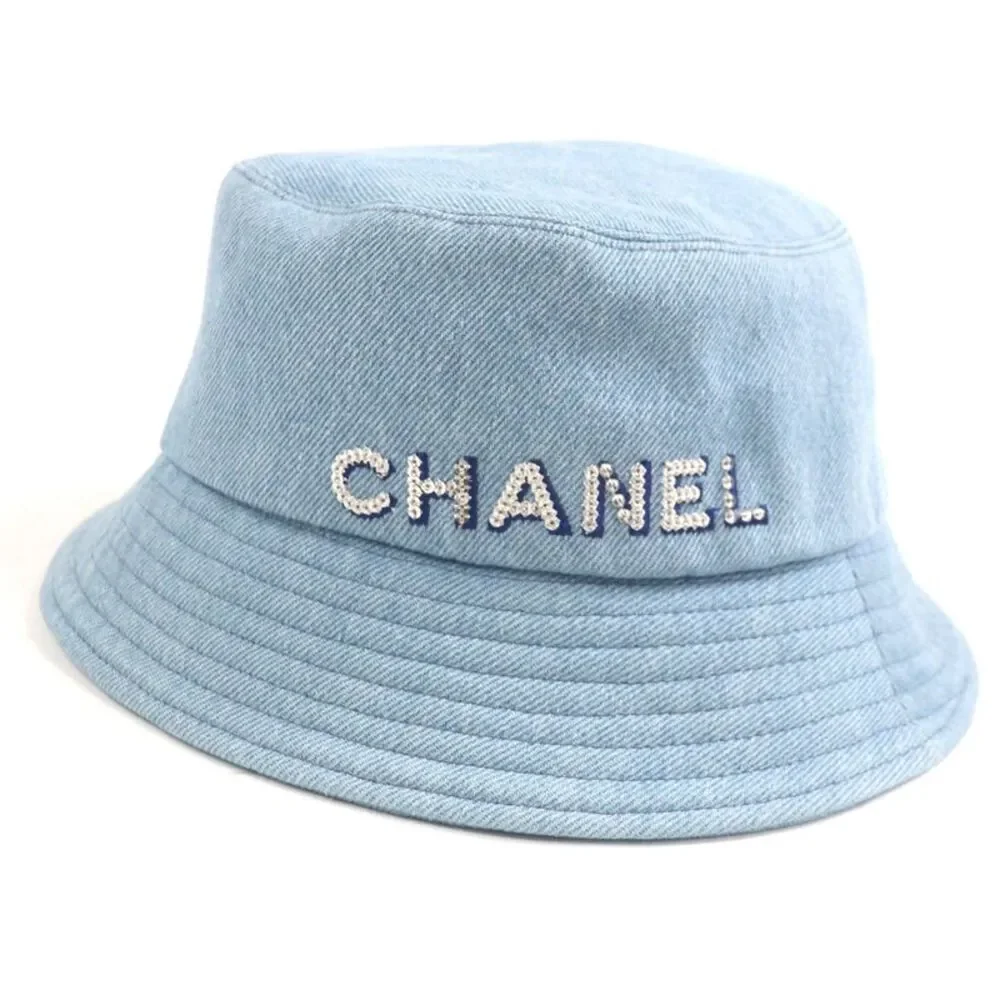 Chanel Sequin logo Denim Cotton Bucket Hat
